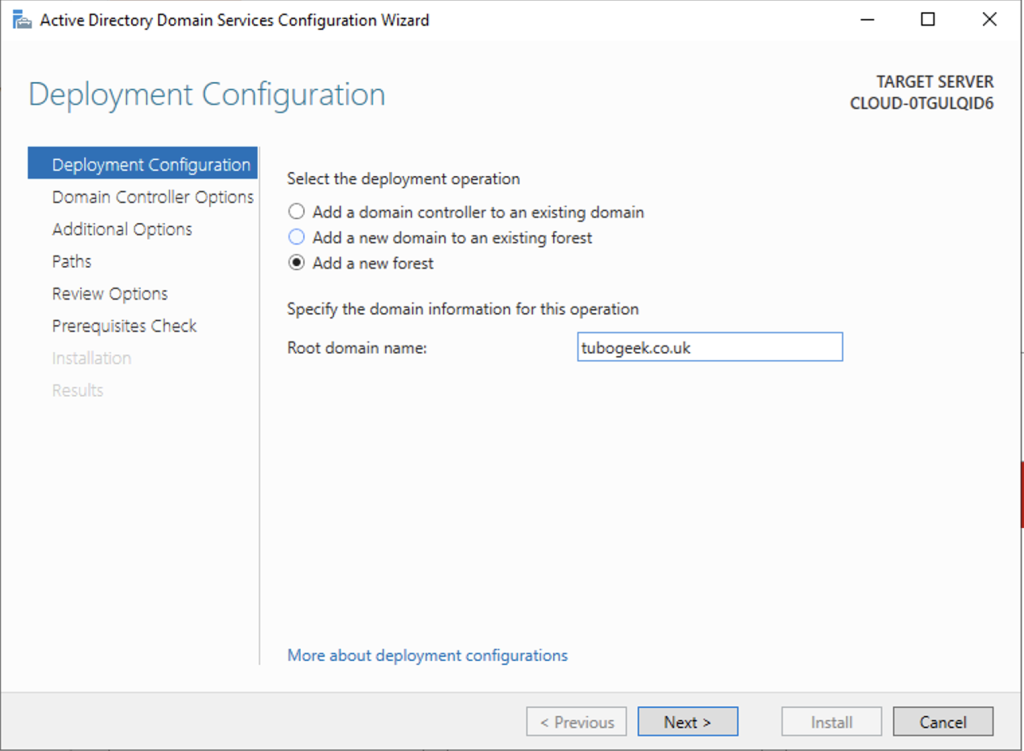 Active Directory 2022 - Deployment Configuration