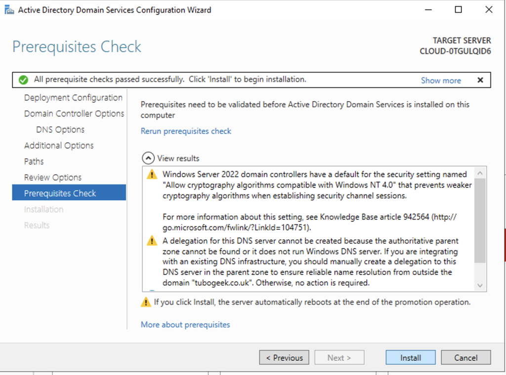 Active Directory 2022 - Pre-Reqs